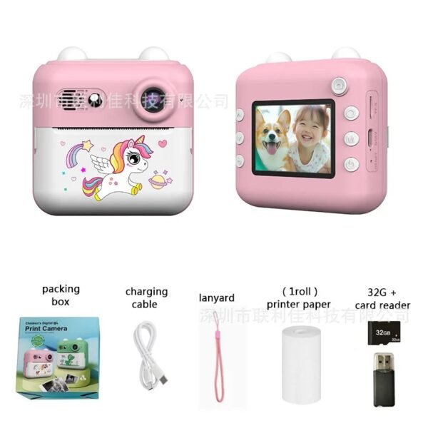 14_Se2521839e13342d998378e709bccce41H Mini Children's Instant Camera High Definition Printing Video Recording