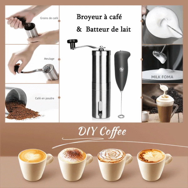 Manual Coffee Grinder Mini Stainless Steel Hand Handmade Coffee Bean Grinders Mill Foamer