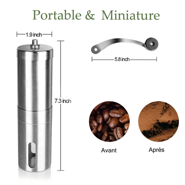 Manual Coffee Grinder Mini Stainless Steel Hand Handmade Coffee Bean Grinders Mill Foamer