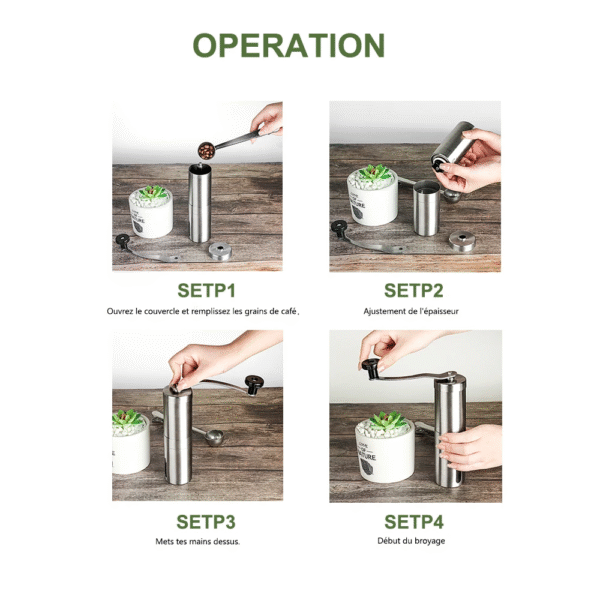 Manual Coffee Grinder Mini Stainless Steel Hand Handmade Coffee Bean Grinders Mill Foamer