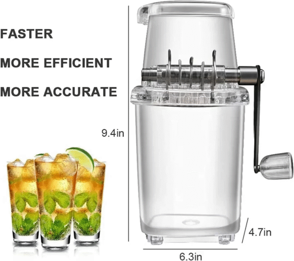 Home Manual Ice Crusher Transparent Multi-Purpose Hand Shaved Ice Machine
