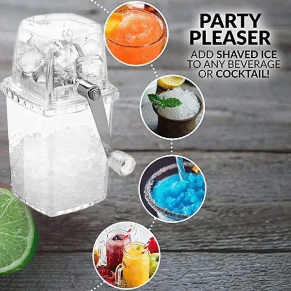 Home Manual Ice Crusher Transparent Multi-Purpose Hand Shaved Ice Machine