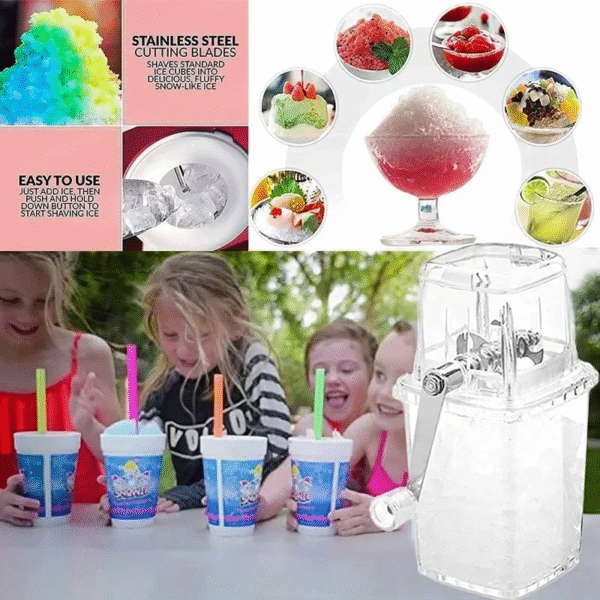 Home Manual Ice Crusher Transparent Multi-Purpose Hand Shaved Ice Machine