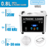 800ml Household Digital Ultrasonic Cleaner 30W/60W Stainless Steel