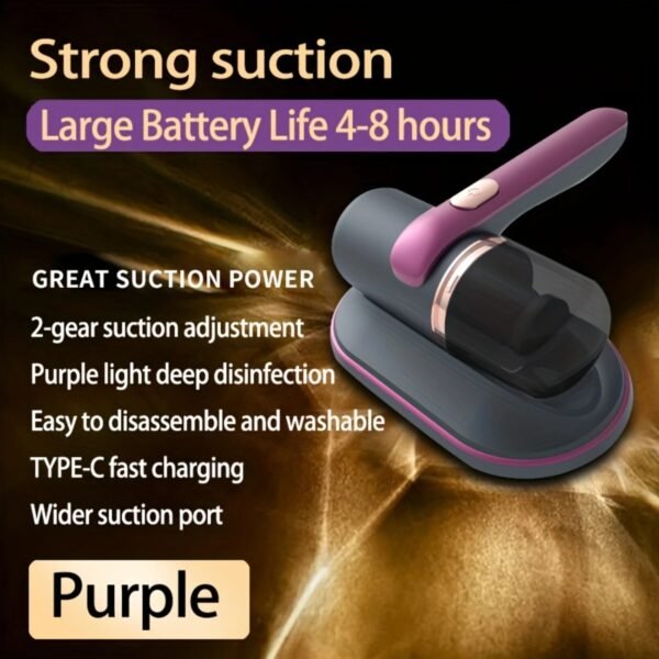 17508396529667 Vacuum Cleaner, 15000pa Upgraded Wireless Handheld Blue Light Disinfection Mite Remover