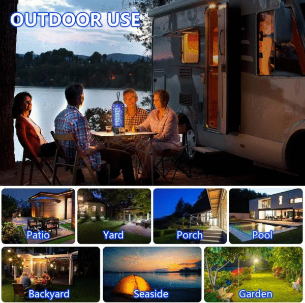 Bug Zapper Outdoor Rechargeable 2 in 1 Wireless Mosquito Killer Lamp