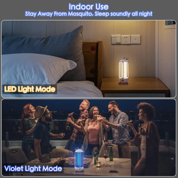 Bug Zapper Outdoor Rechargeable 2 in 1 Wireless Mosquito Killer Lamp