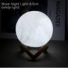 LED Night Light 8cm Moon Lamp-WHITE
