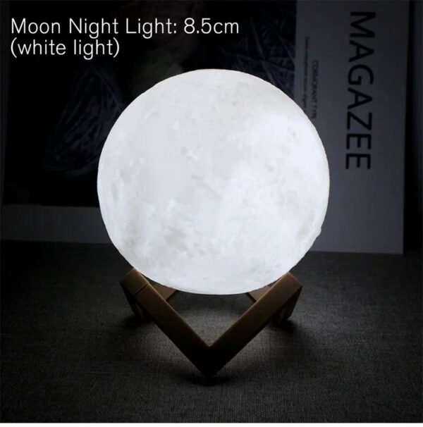 LED Night Light 8cm Moon Lamp-WHITE
