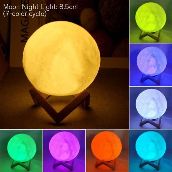 LED Night Light 8cm Moon Lamp-YELLOW