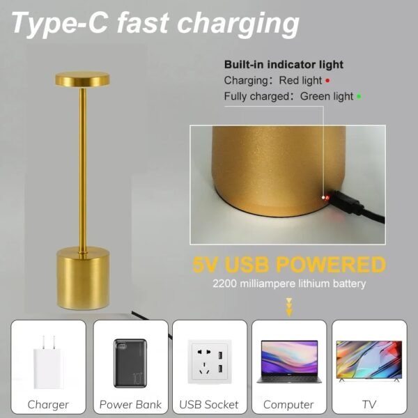 Touch Sensor LED Table Lamp-Gold