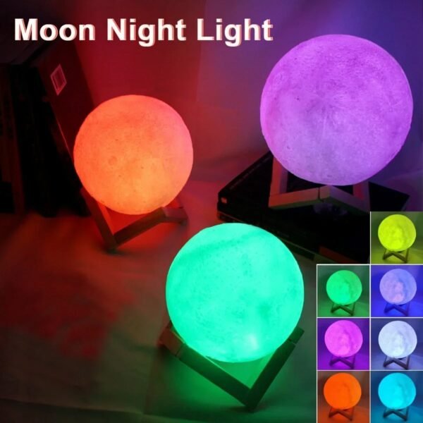 LED Night Light 8cm Moon Lamp-Multiple