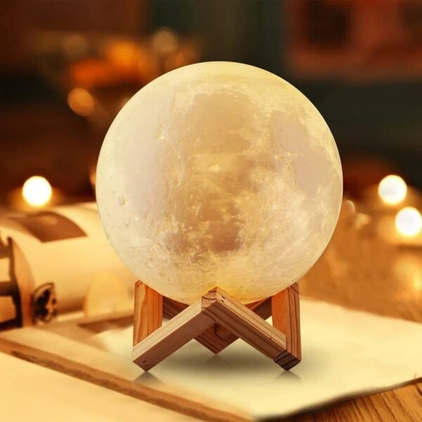 LED Night Light 8cm Moon Lamp-YELLOW
