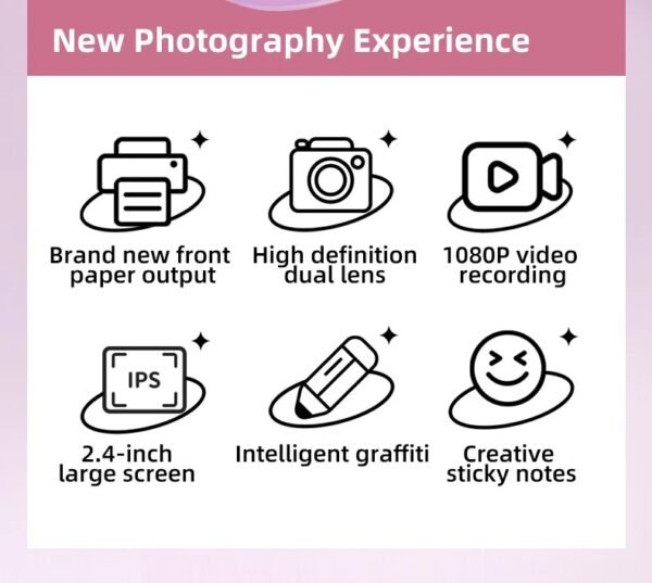 New Cartoon Kids Digital Camera Instant Print Dual Lens